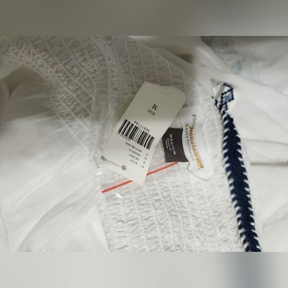 NWT Anthropologie Pilcro & Letterpress Harlee Embroidered Tank WHITE Top Blouse - Picture 2 of 4